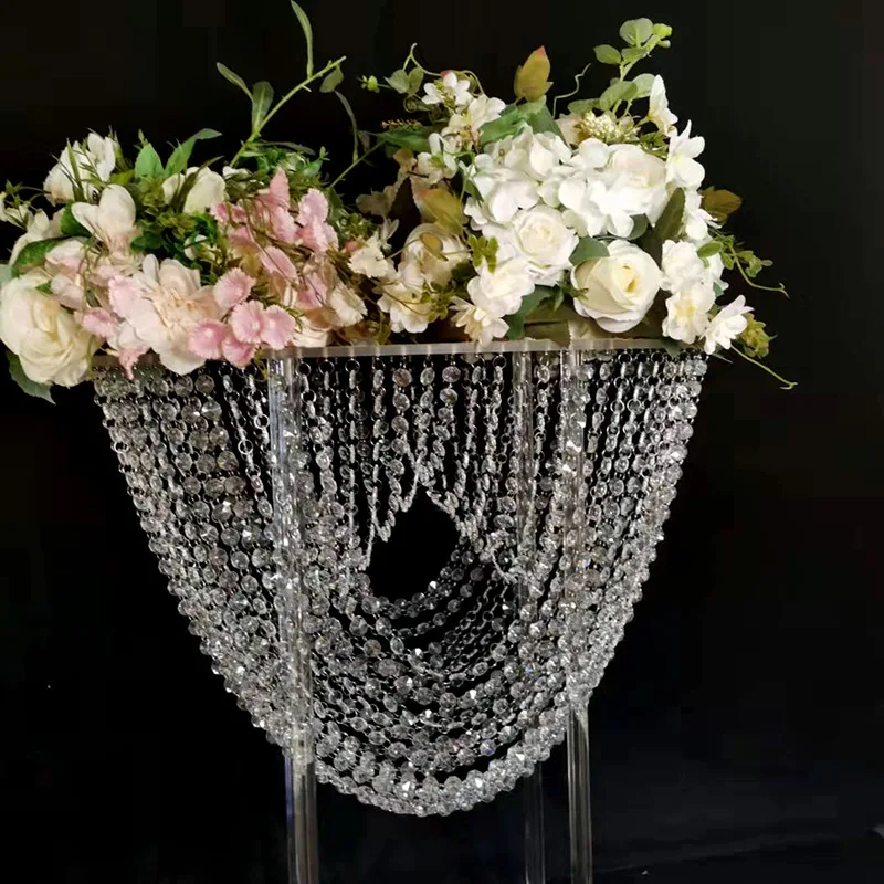 Flower Chandeliers Acrylic Flower Stand Crystal  Table Centerpiece Aisle Road Lead Party Decor Acrylic Wedding Centerpieces