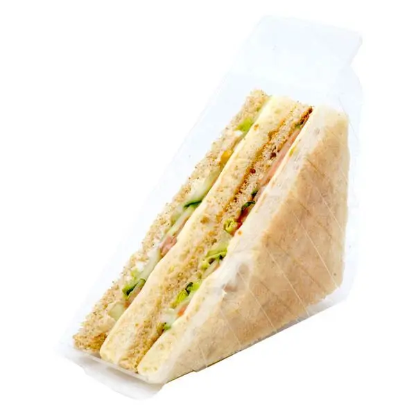disposable plastic transparent triquetrous sandwich packing box/container/tray with lid/cover