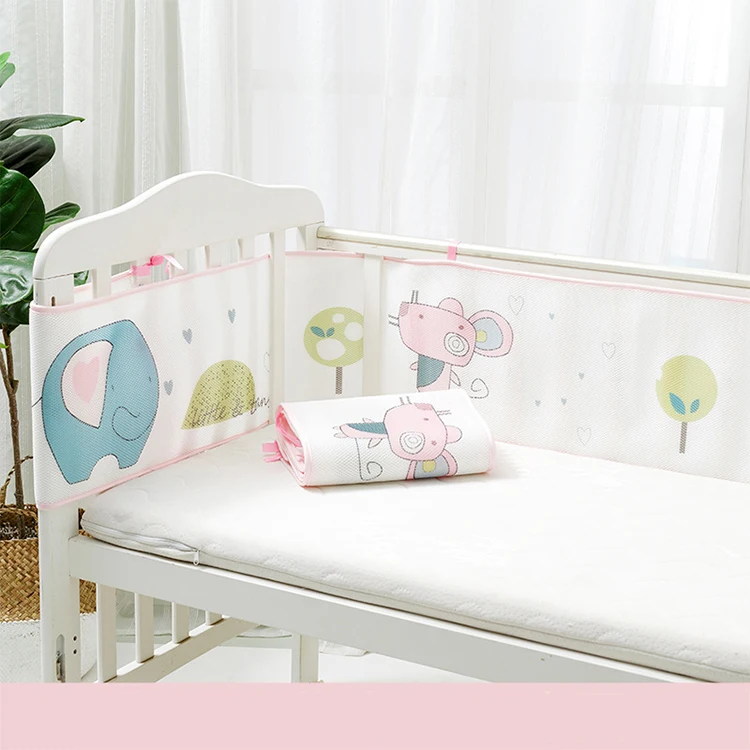 hot sale  mesh fabric universal use baby soft breathable crib bumper sets for comfortable