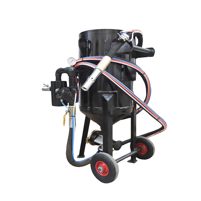 
portable mini sandblast small high pressure water plus sand blasting rust mobile pot sandblasting equipment machine for sale 