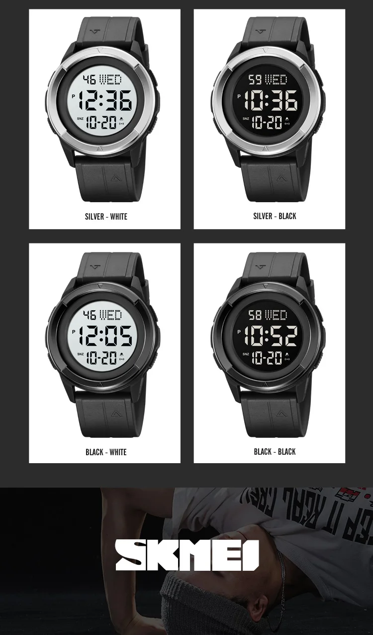 Skmei 2047 fashion made in china gents digital watch low price PU band Waterproof Multi function in stock sports hand watch