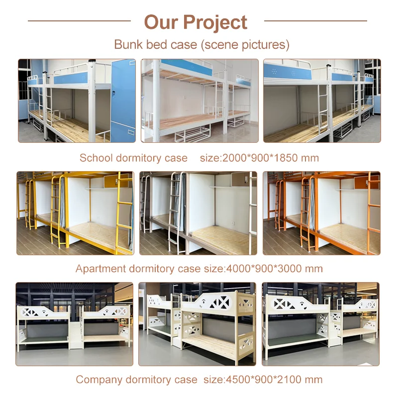 Factory Price Custom design heavy duty metal steel single bed for home frame beds for adult with storage cabinet