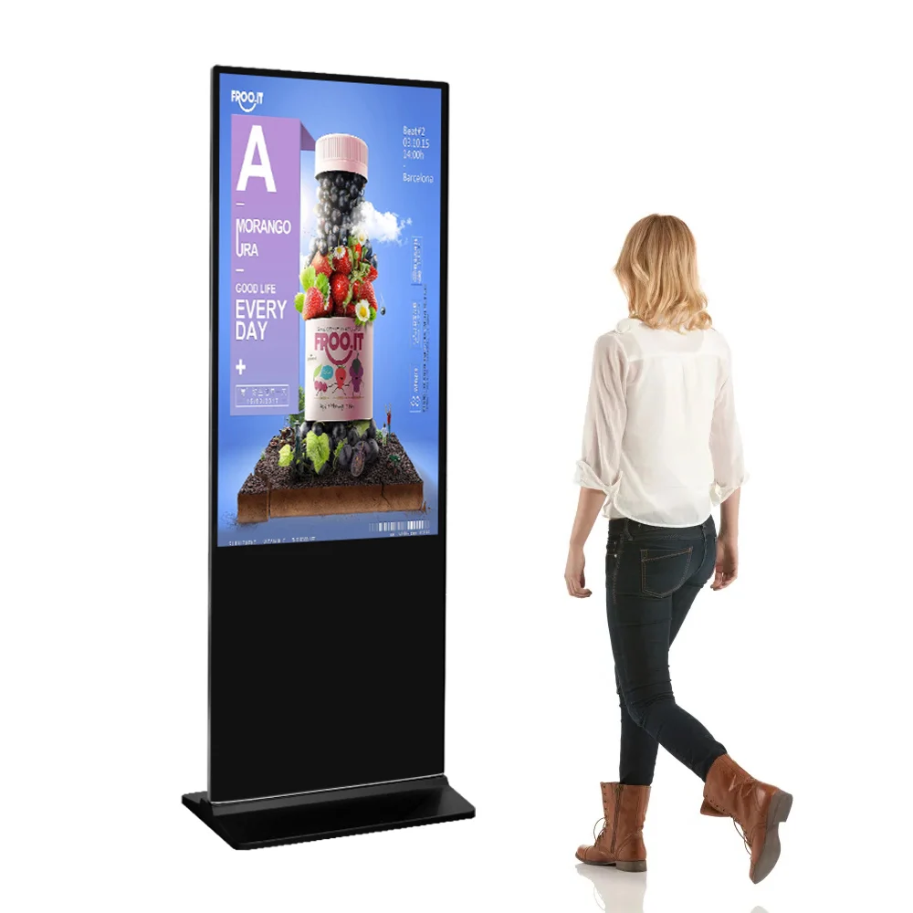 Factory Supplier Large Bus Station Screen Floor Free Stand Lcd Display 43/ 49/ 55/ 65 Inch Other Advertising Equipment