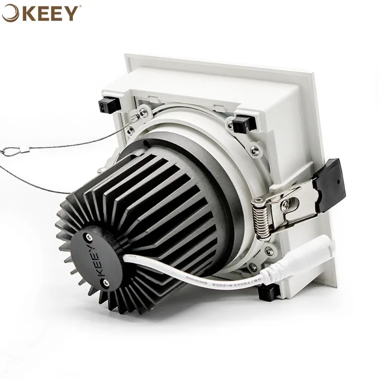 
2020 keey new led grille light premium 15w adjustable led grille lamp fixtures white square led grille downlight GS612 
