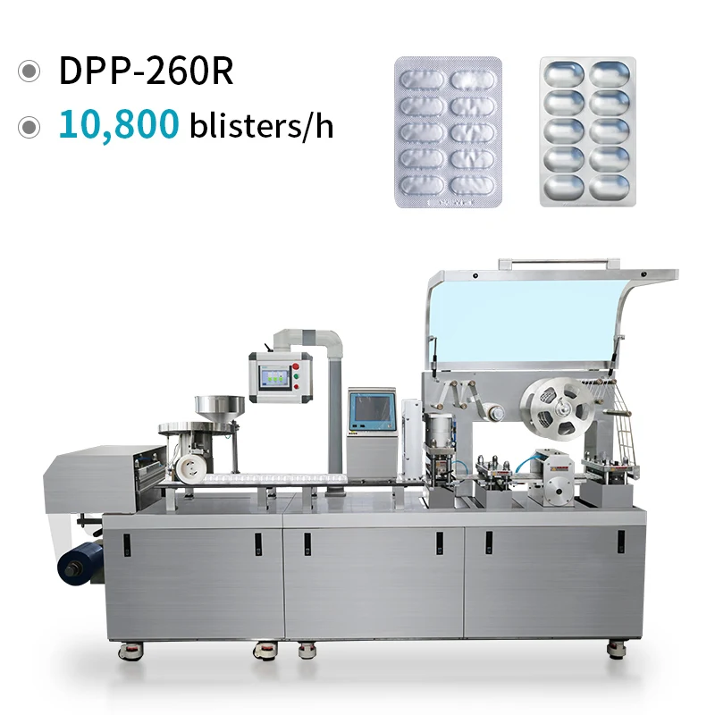 DPP-250 High Speed Alu Pvc Flat Plate Strip Foil Capsule Blister Packing Machine Price For Pack Vitamin Tablet