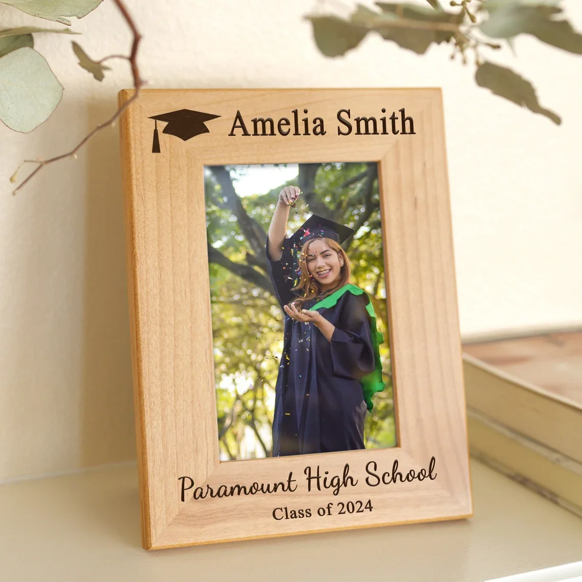 2024 Personalized Custom wood Photo Frame High School Graduation wooden Frame gift