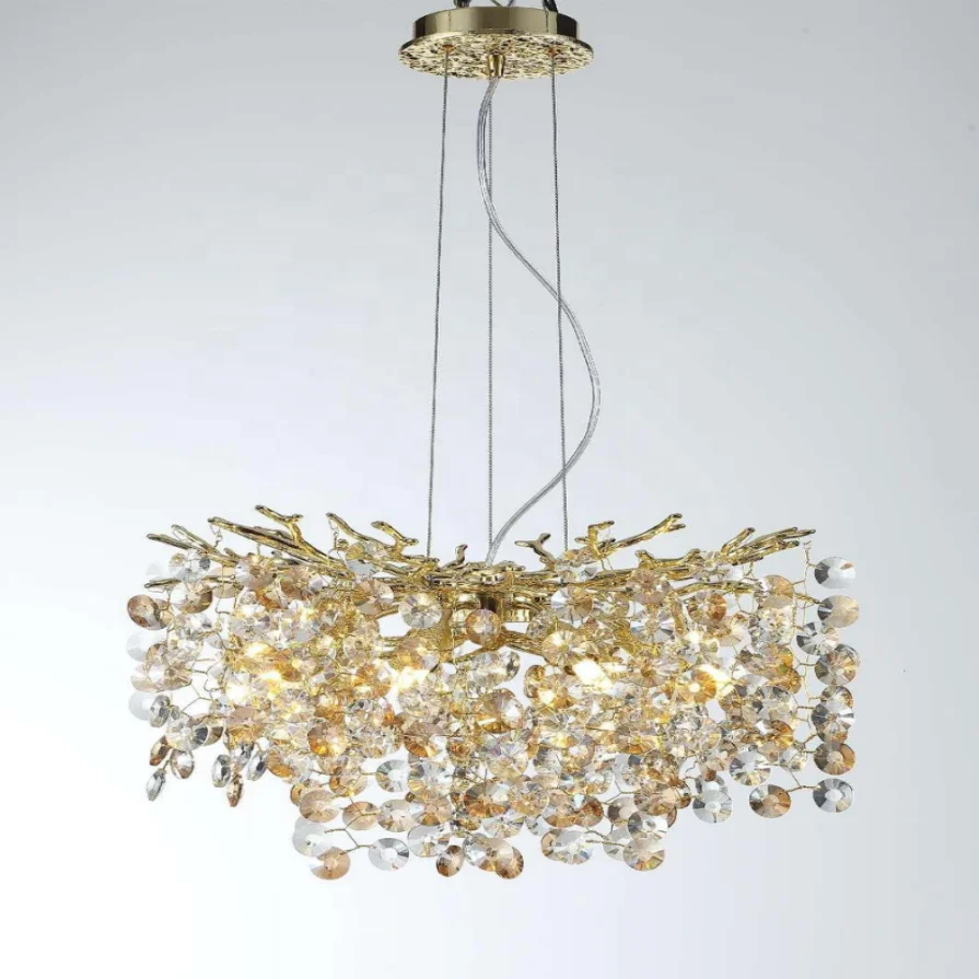 Modern European Style Rain Drop Aluminum pendant Crystal Lamp Tree Branch Chandelier lighting