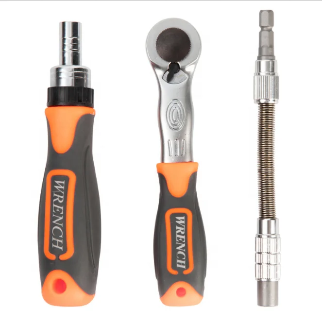 38Pcs 5-14mm multifunctional household maintenance manual screwdriver combination Ratchet socket wrench tools set