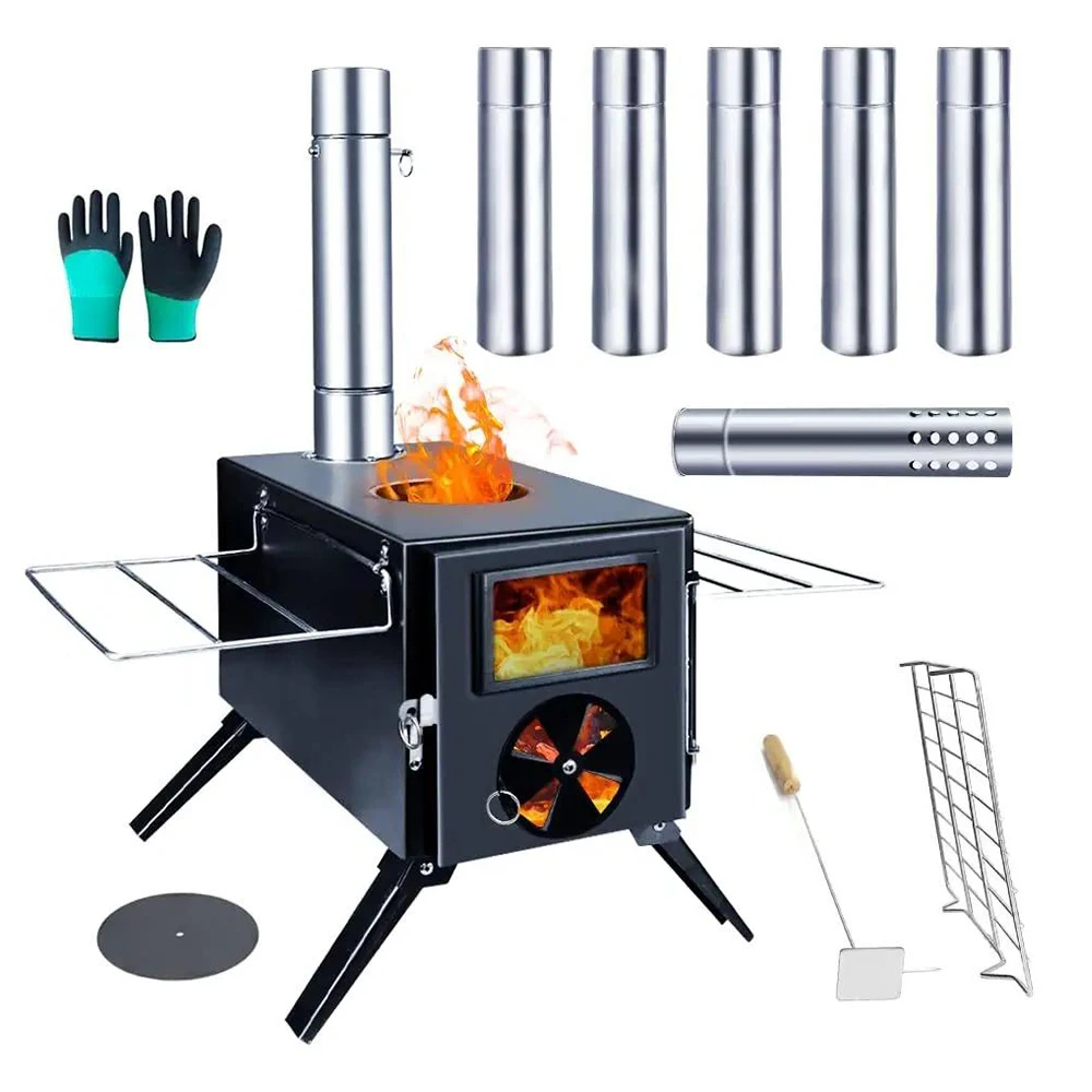 Rison Outdoor Camping Picnic Portable, Upgraded Titanium Surface Mini Portable Outdoor Camping Wood Stove Tent