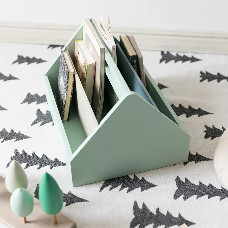 Multifunction Plywood Book Holder Storage Organizer Divider File Paper Magazine Newspaper Rack Holder Office Desktop Bookshelf