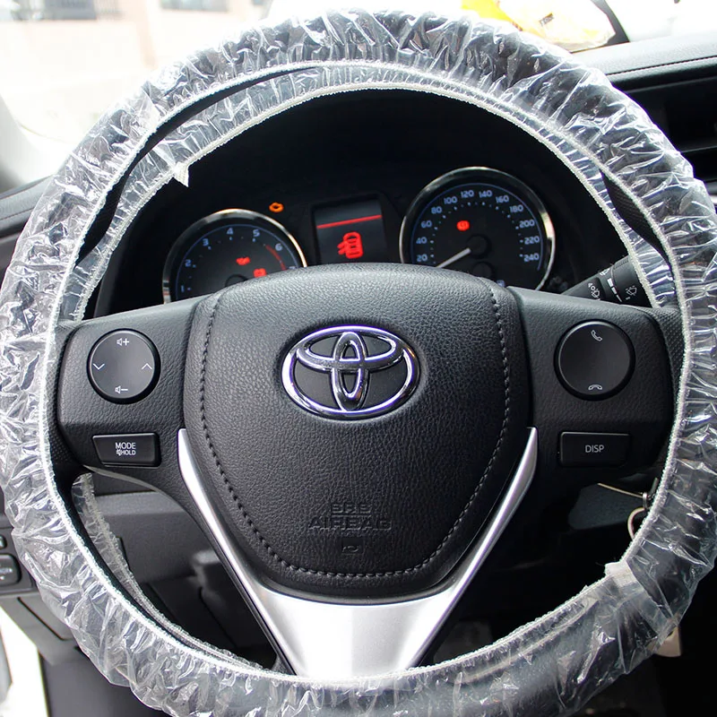 High quality transparent disposable plastic car steering wheel cover elastic