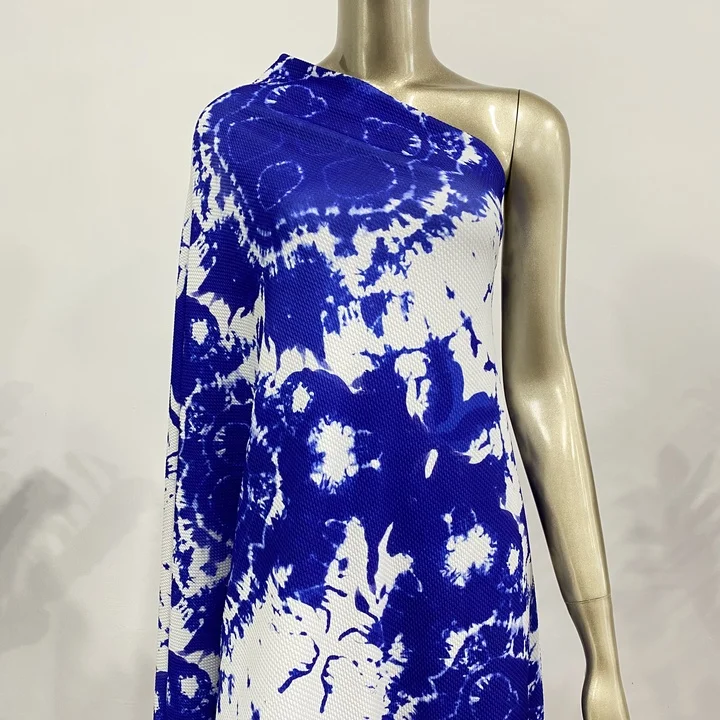 Hot Sale Blue Tie Dye Digital Printing Polyester Bullet Liverpoof Fabric for Bows