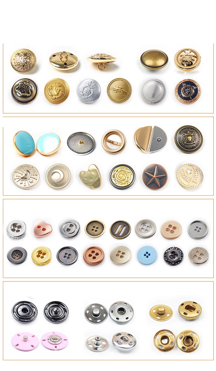 Factory Wholesale Custom Metal Copper Buttons Wheat Pattern Spike Micro-arc Uniform Coat Hand-sewn Metal Brass Buttons