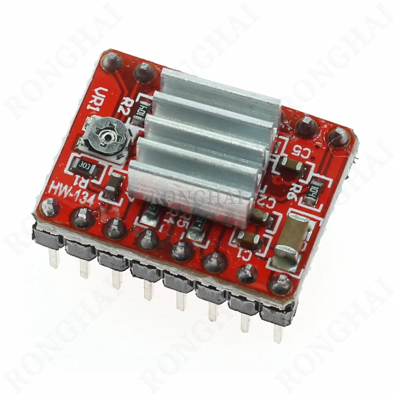 StepStick Stepper Motor Driver A4988 with Heat Sink for Reprap 3D Printer Part Red Green PCB Heatsink Stepper Motor Driver A4988
