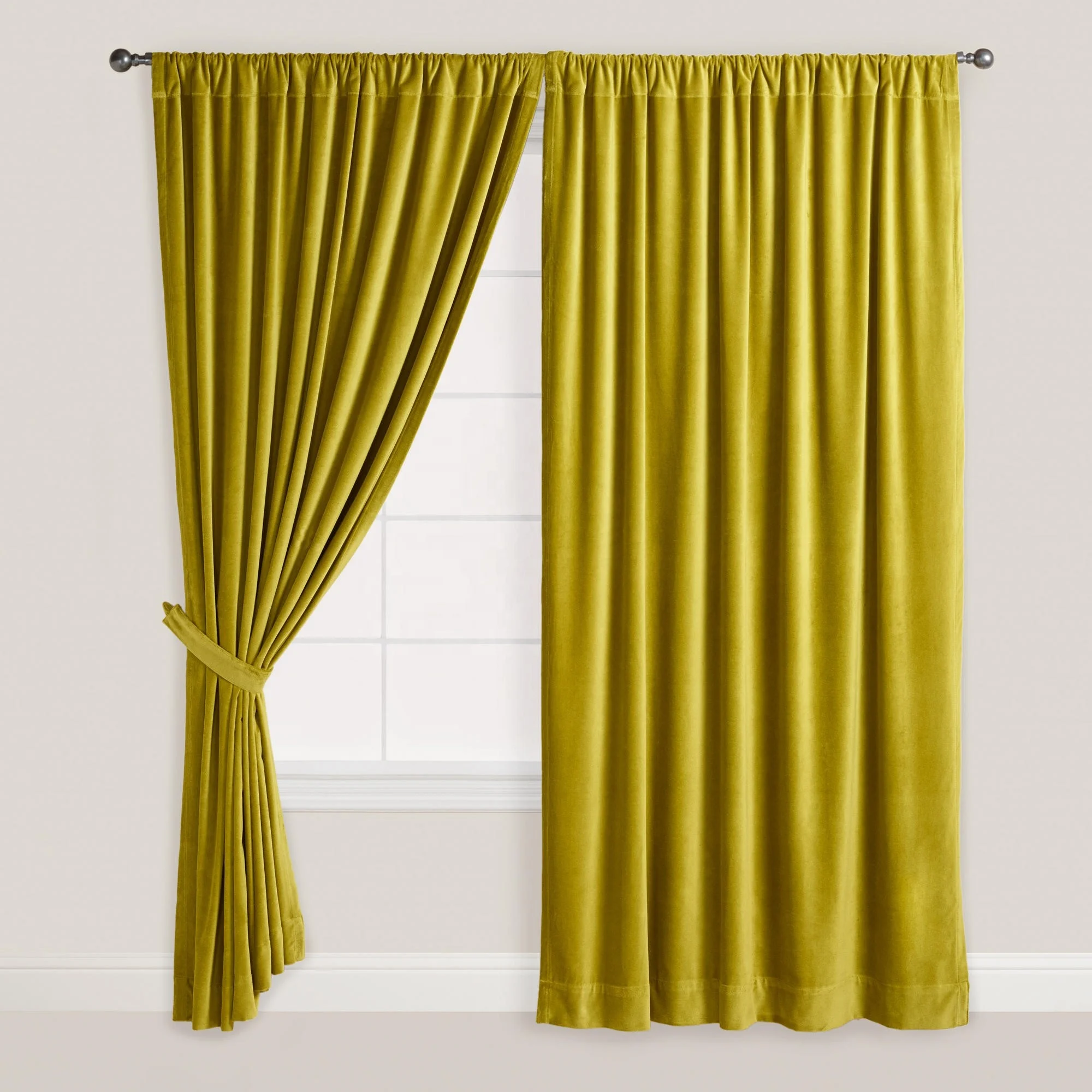 Wholesale Polyester Cotton Flexible Soft Blackout Jacquard Window Curtains For Bed Room