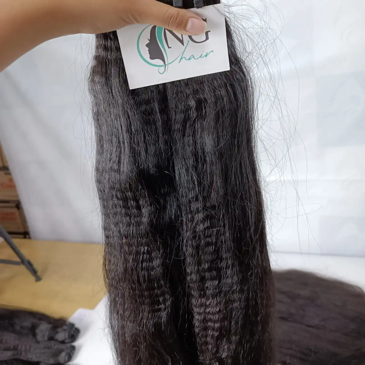 Kinky Straight Weft Hair Double Drawn 100 Virgin Hair No Chemicals No Shedding No Tangle Genius Weft Made In Vietnam Full Color