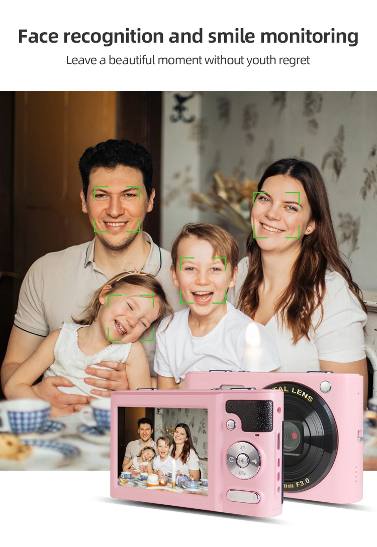 2.7 Inch Rechargeable 30MP Compact Cameras for Teens FHD Children Video Camera Digital Students Cameras