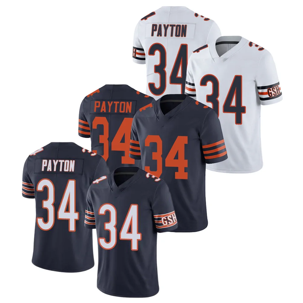 34 Walter Payton American Football Jersey NF Limited Chicago Team Bear Shirts Sublimation Uniform Wholesale