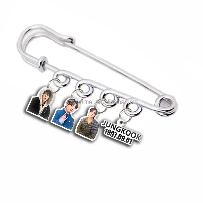 Kpop Acrylic Clip For Clothes Bag Decoration  Kpop Cartoon Acrylic Brooch Pin Badges For Bag Cap Clothing Accessories Brooch