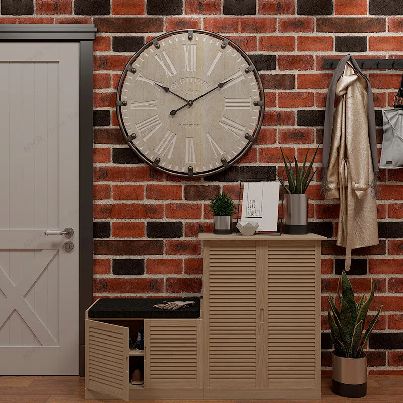 Wooden Silent Living Room Dining Room Wooden House Decoration Battery opened Wall Clock Non Ticking Clocks for Farmhouse