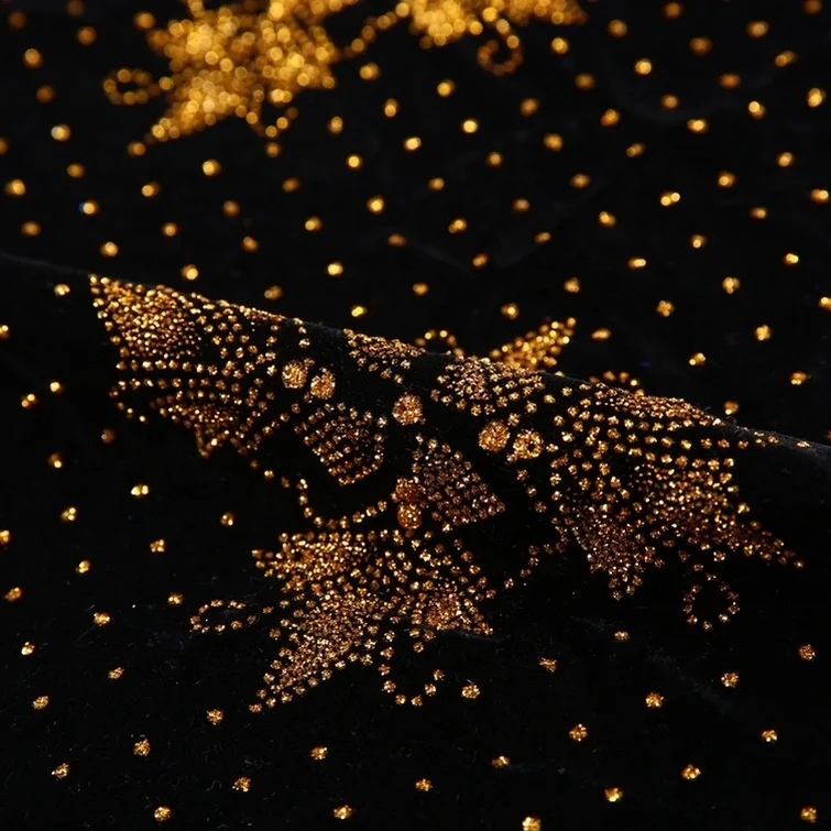 Окрашенные Тканые Поли фольга корейский бархат текстурированные abaya ткань Формальные Черный из Индии бархат