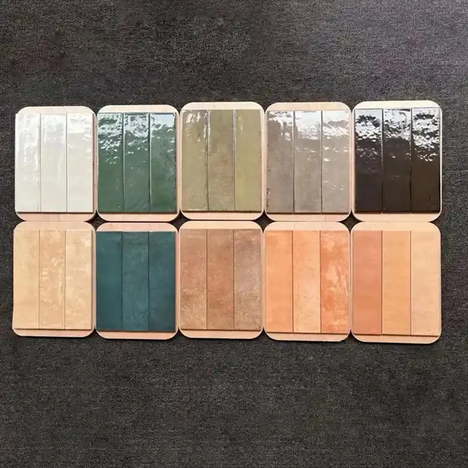 GUCI 75 x 300 mm ceramic wall tile handmade glossy rustic bathroom decoration idea