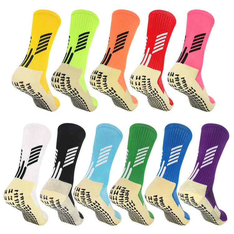 Custom Socks Anti Slip Soccer Socks Shock Mitigation Breathable Non Slip Mens Sport Grip Socks