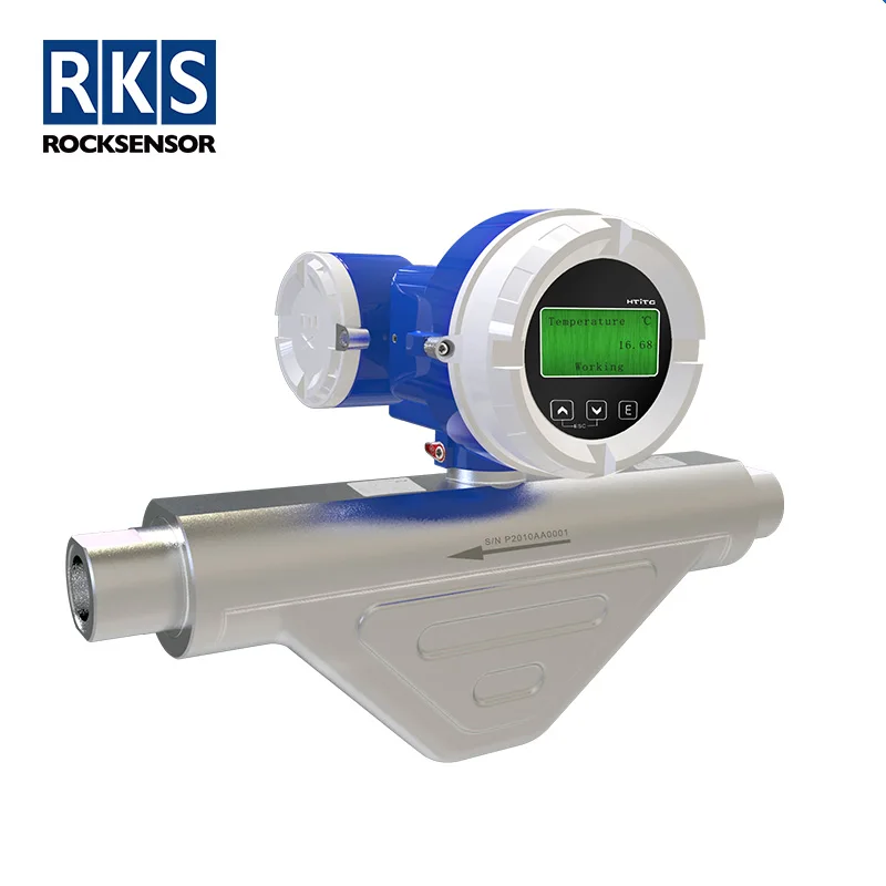Display mass flow-rate volume flow-rate density and temperature parameters coriolis mass flow meter