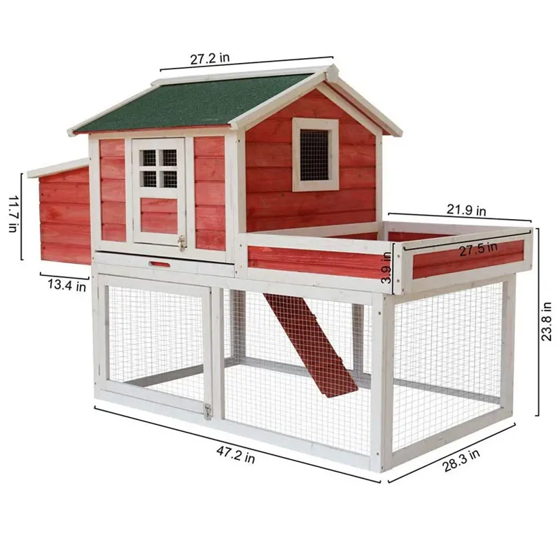 Wooden chicken house with egg crate flower table outdoor garden chicken cage rabbit cat house rain and sun protection pet house