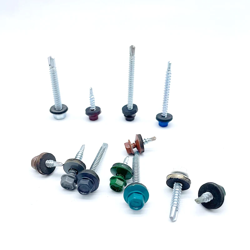 Colorful Tek Roofing Self Drilling Screws for Sheet Metal Hex Head Self Drilling Roof Screws with Washers