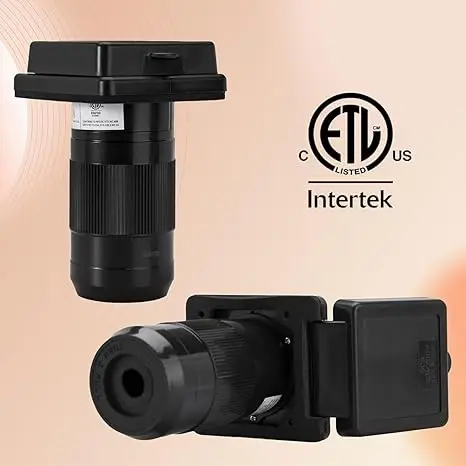 50 Amp 125/250V RV Power Inlet Marine Power Inlet Male Inlet Power Socket for Trailer, Boat, RV Power Inlet