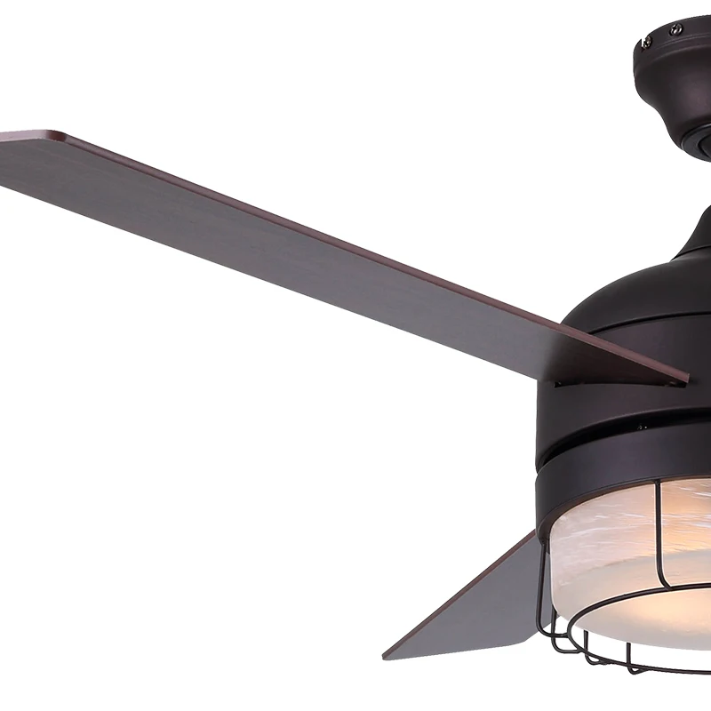 52 inch Fancy Modern Air Cooling Fan Home Decorative ORB LED Ceiling Fan Light with 3 Plywood Blades, include Wall Control