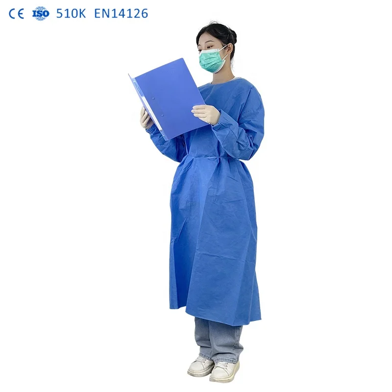 Cheap Price EN14126 disposable lab coats 30 gsm ASTM F739-12 level 3 aami Medical Washable for Inpatient Wards