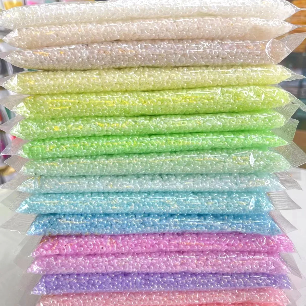JC Crystal Selling High Quality 3*6mm Cream Color Glass Seed Beads Peanut for Jewelry Making