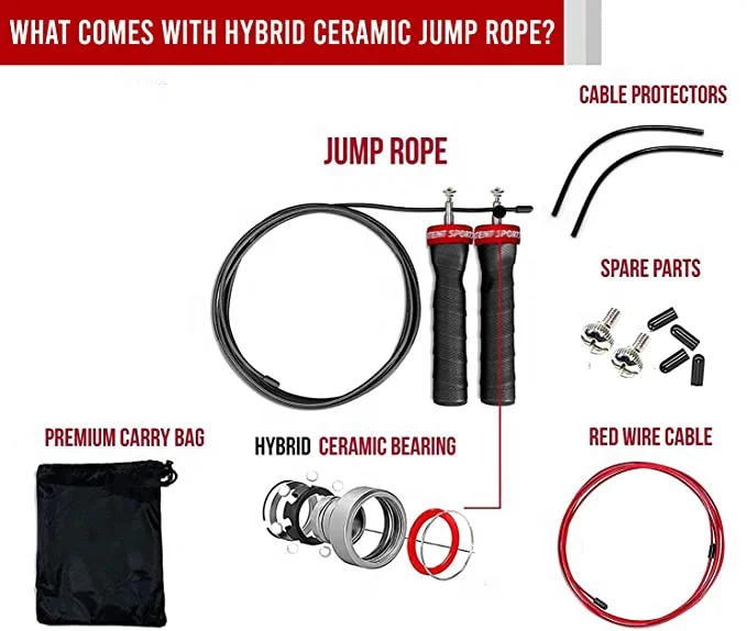 
Hybrid Ceramic Bearings speed jump rope home workout jump rope speed skipping rope 