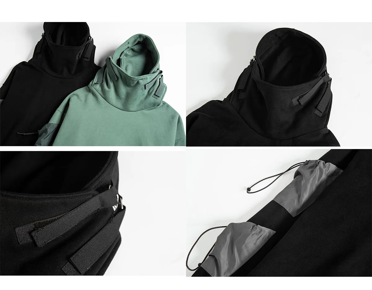 custom logo high quality techwear hoodie hip hop sweatshirt street plus size hoodie