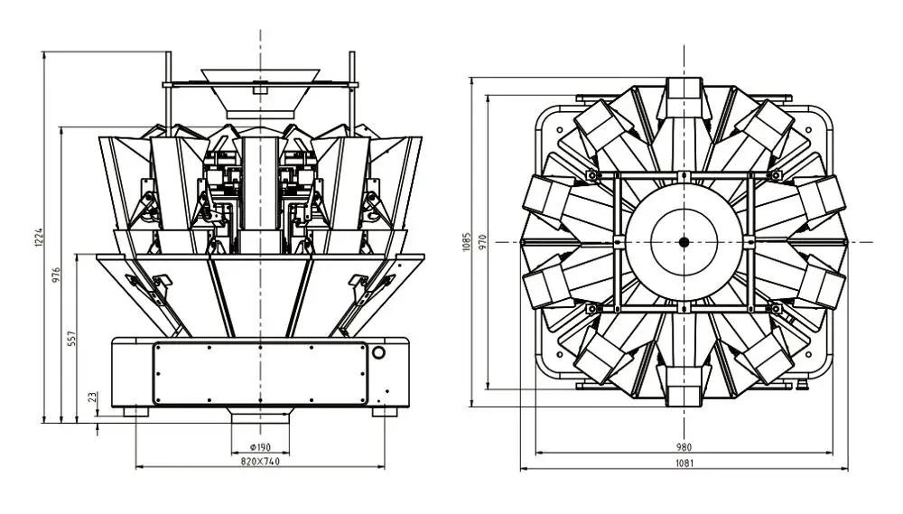 Electric Automatic 10 head multihead weigher leisure food packaging machine for weighing candy peanuts almonds raisins
