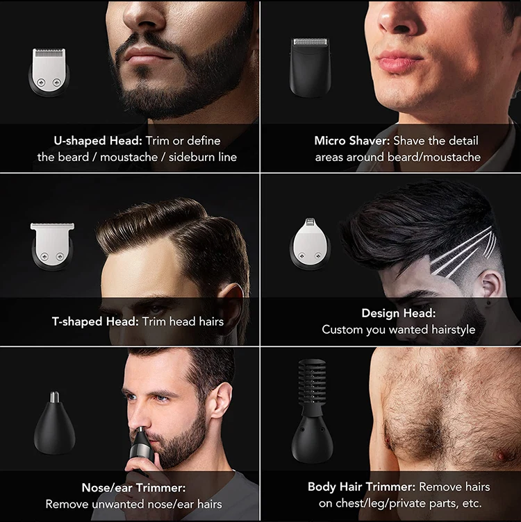 Professional Waterproof Cordless Electric Cutter Clippers Hot Selling Professional Multifunctional Men Hair Trimmers