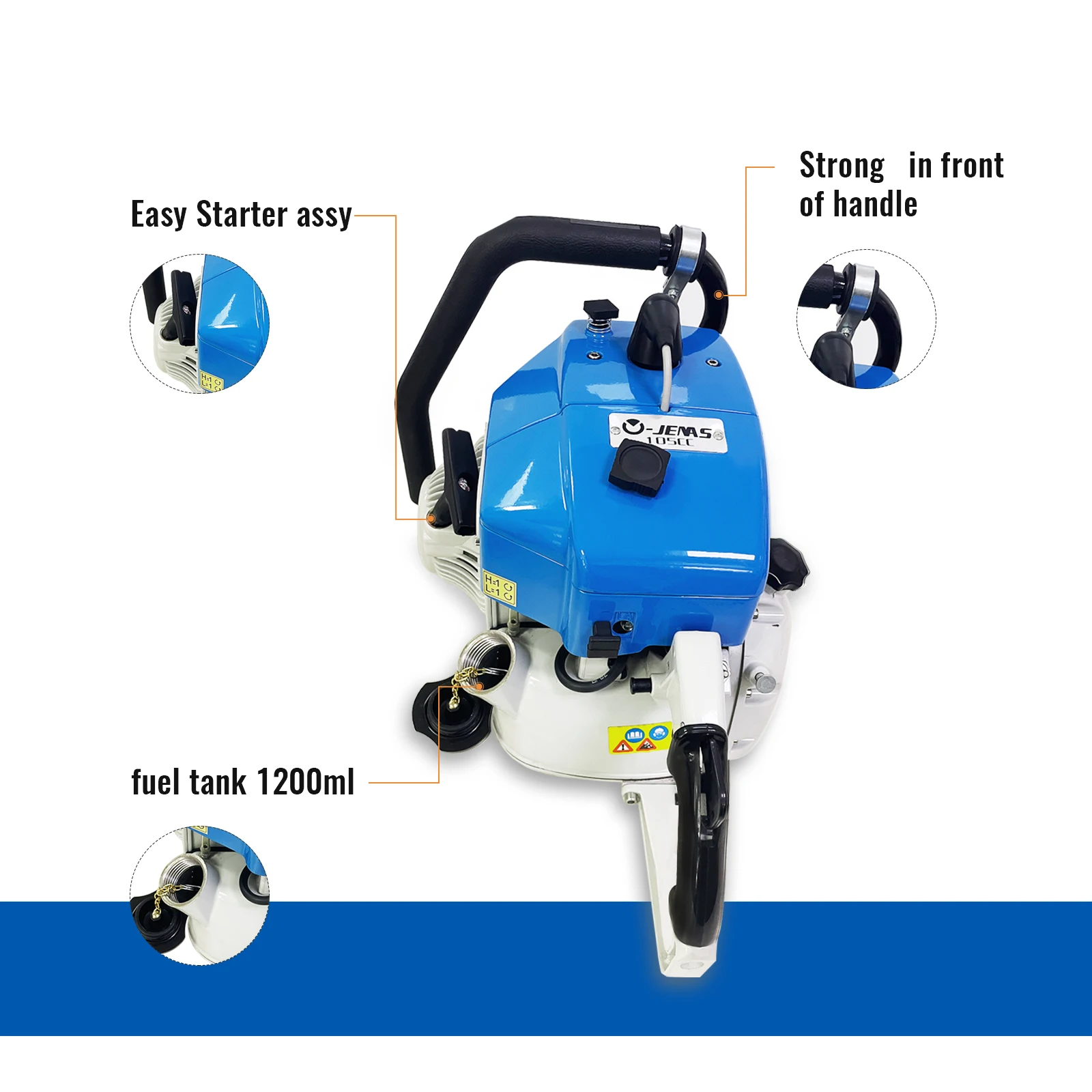 2 stroke 105cc chainsaw chain saw wood cutting with chain saw part