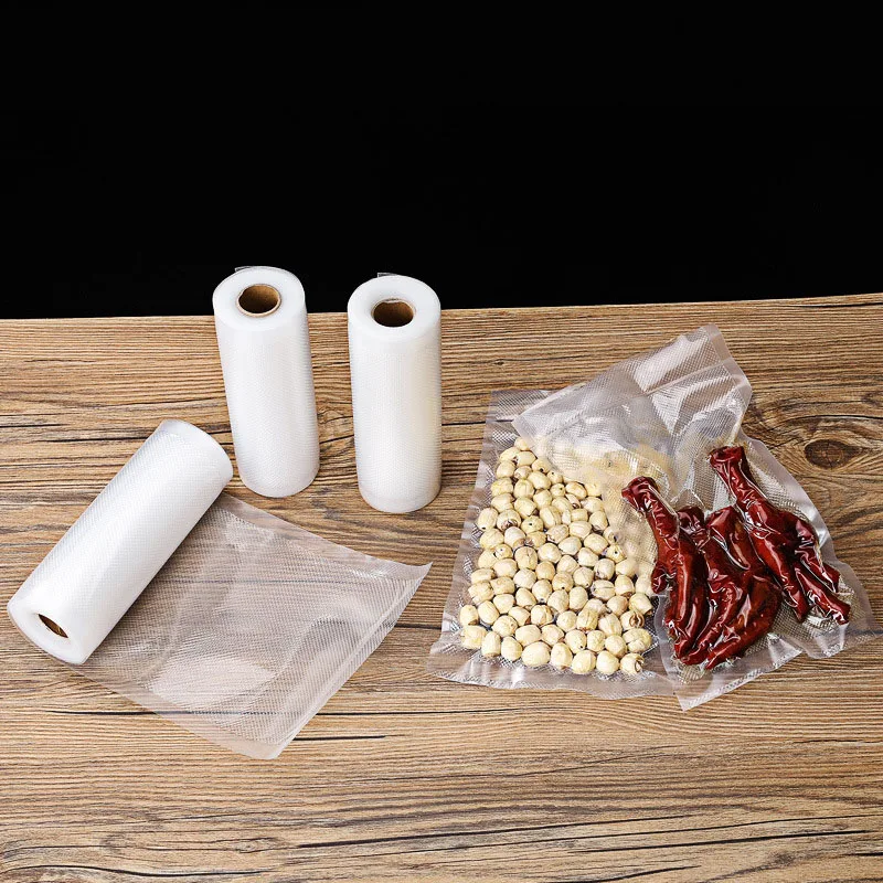 20*30cm Rice Packaging Stock PA PE Fruits Vegetables Sea Food Meat Pork Storage Embossed Vacuum Bag