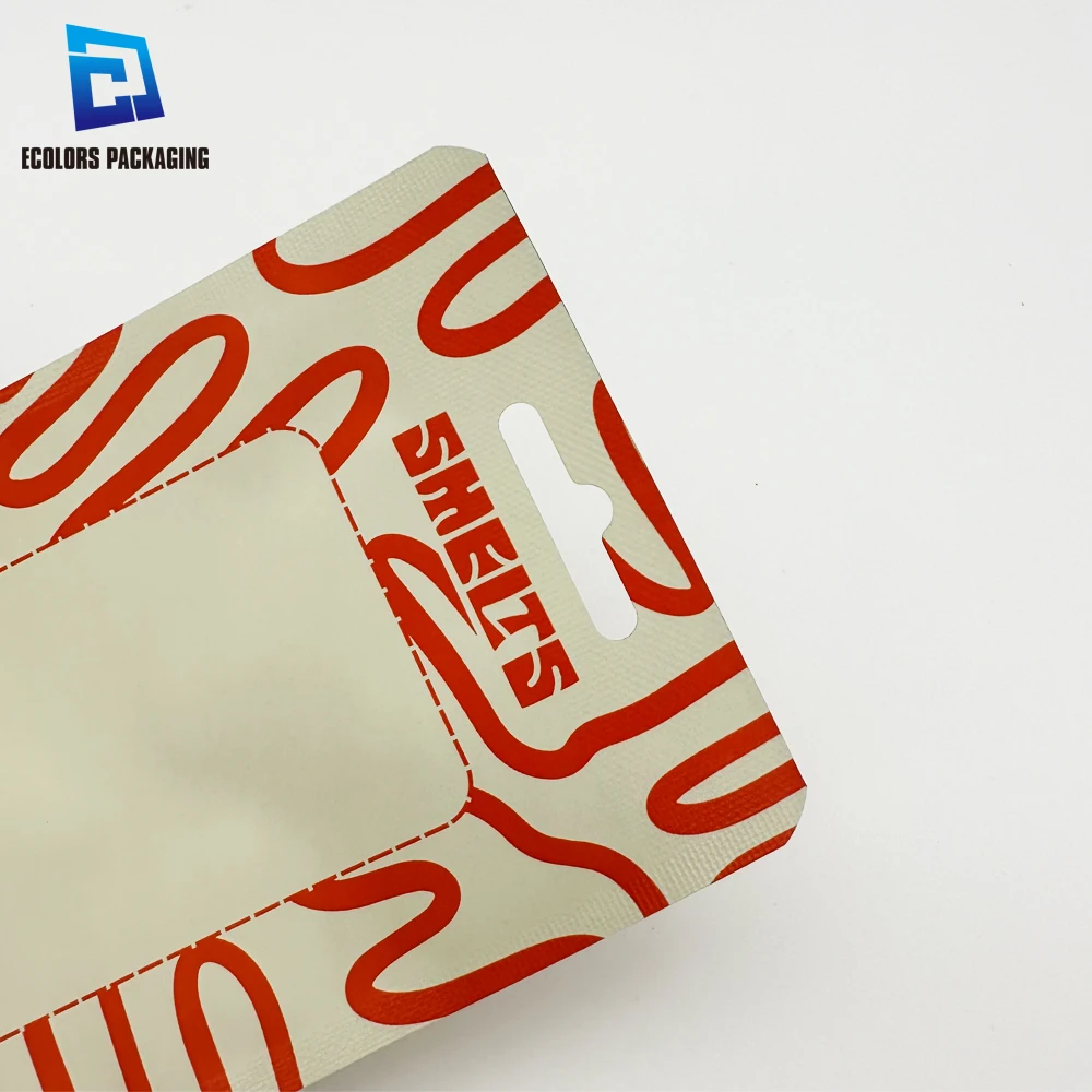 eco friendly customized matte wax tablet aluminum foil plastic pouch heat seal sachet packaging bag with euro hole