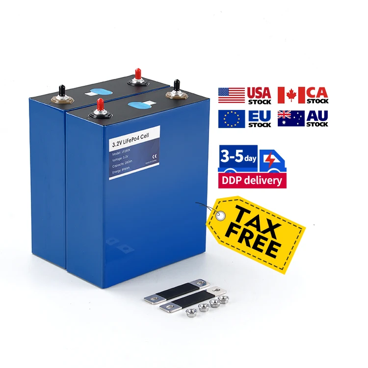 EU US STOCK EV 3.2V 280Ah Lf280k Rechargeable LiFePO4 Battery Cell Grade A Brand New 3.2V LiFePO4 280Ah Battery For Solar