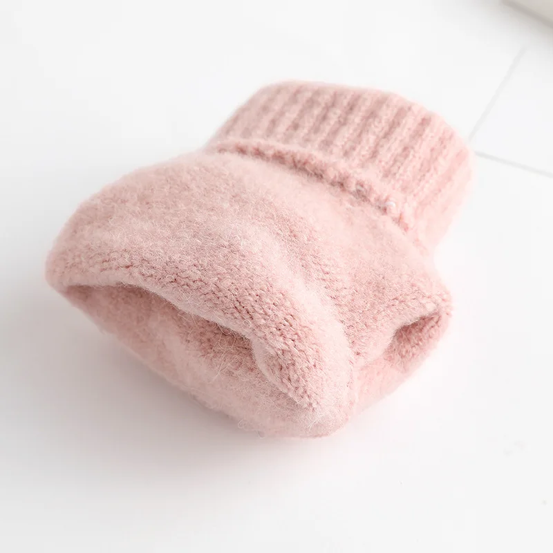 Winter Knitted Convertible Fingerless Gloves New Warm Flip Half Finger Gloves For Women Men