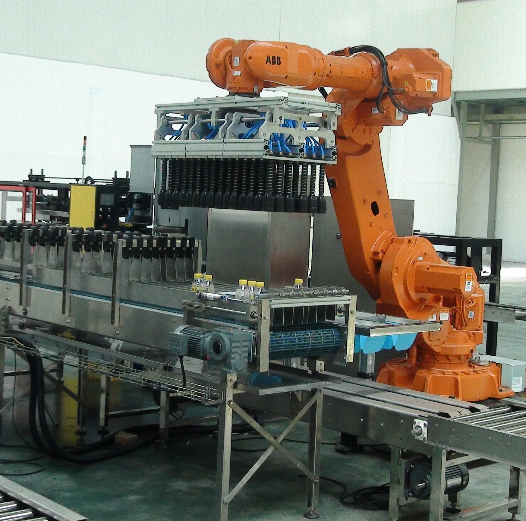 Food Beverages Chemicals Bottle Bag Barrels Carton Box Pallet Gantry Sorting Robot Encaser Mechanical Palletizer Conveyor System