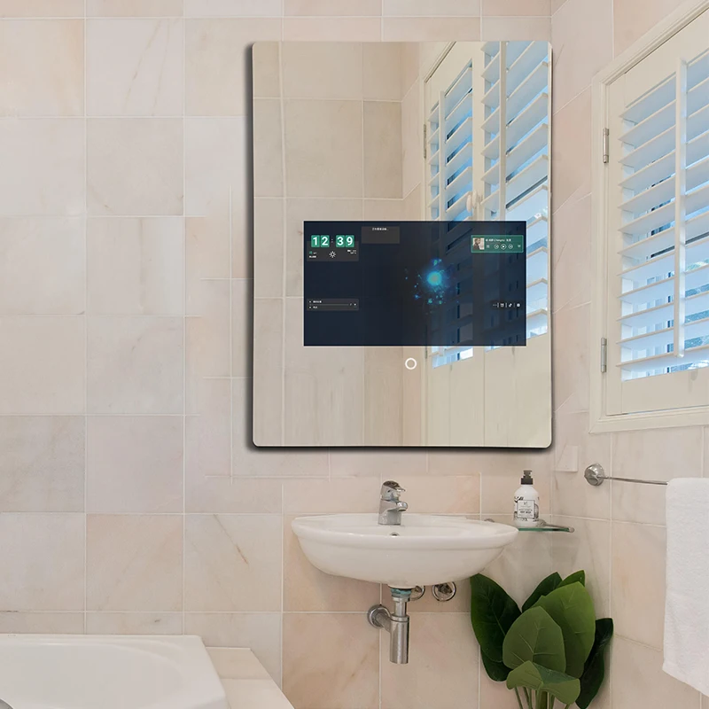 Factory wholesale MOQ 50pcs customized luxurious LCD android mirror with tv screen