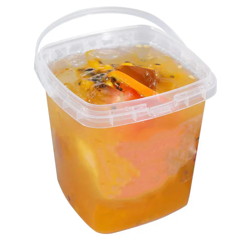 Plastic Buckets With Lids Handle Round Square Small Bowl Storage Container Portable Can Jar