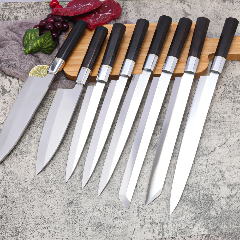 Xingye Hot Sale 2023 Knife Stainless Ebony Wood Sushi Fishing Knife Set For Kitchen