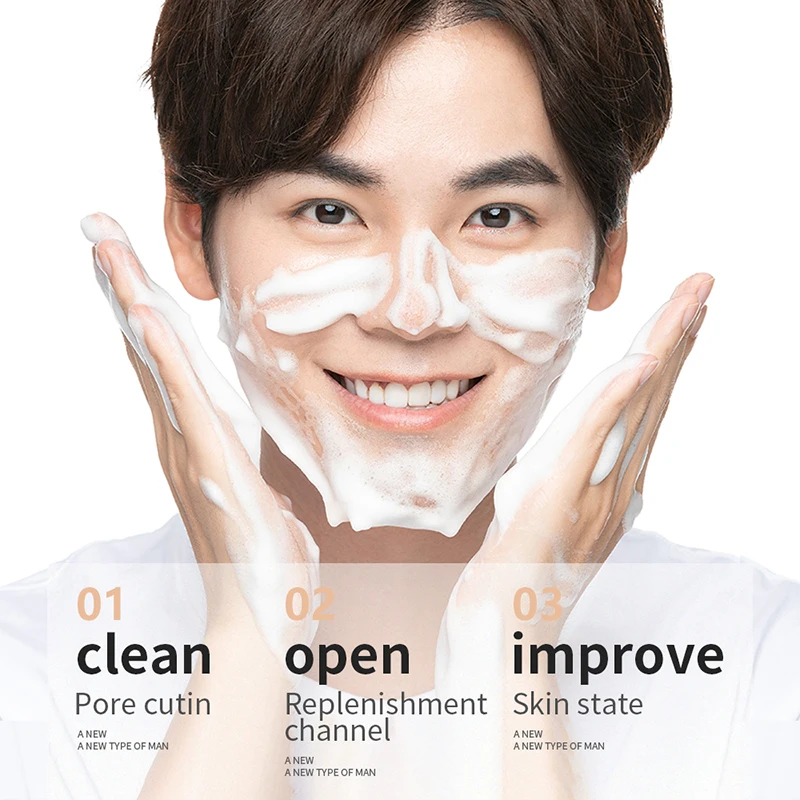 ODM BIOAQUA Cleansing Men Face Wash Deep Cleansing Foam Moisturizing Facial Cleanser for Men Skin Care Manufacturer 200g
