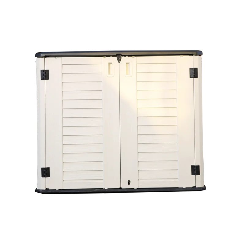 Outdoor New HDPE Horizontal Storage Shed Plastic Base Cabinet Garden Storage Bin for Backyards and Patios