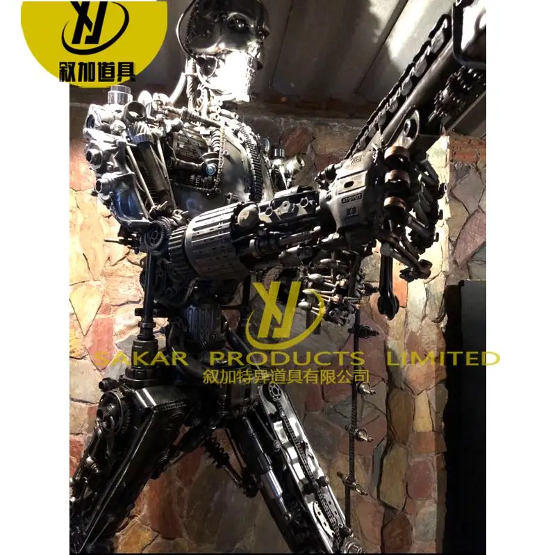 Outdoor Large Stainless Steel giant sculpture robot  Water Fountain